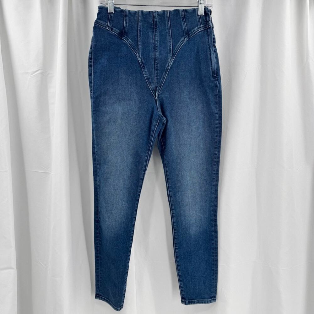 Good American Good Corset Jeans Good Legs Skinny Mega Compression Sz 12/31 Blue